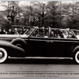 Tournée nord-américaine du roi George VI et de la reine Elizabeth 1939, carte postale RPPC Buick décapotable Y3