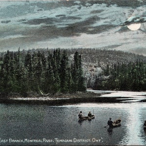 Montreal River Temagami District Ontario ON Canoas East Branch c1908 Postal Y3