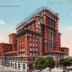 Hotel Vancouver BC British Columbia Kanada Postkarte Y2