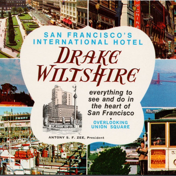 Hotel Drake Wiltshire San Francisco CA California Unused Advertising Postcard Y2