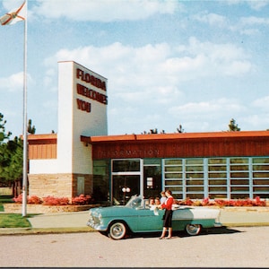 Bienvenue à Florida State Line Border FL Travel Carte postale vintage inutilisée Y2