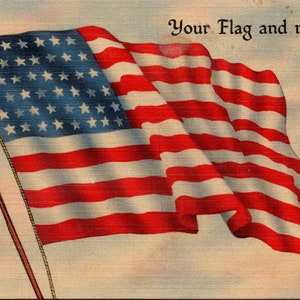 Drapeau des États-Unis 'Your Flag and My Flag' Patriotic Flag Series #11 Carte postale en lin Y2