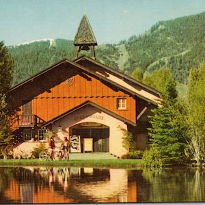 Sun Valley ID Opera House Union Pacific Railroad Publicité Carte postale inutilisée Y3