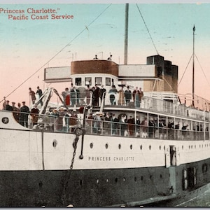CPR SS 'Princess Charlotte' Pacific Coast Service Steamship 1911 Cartolina Y3