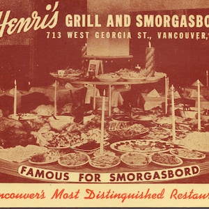 Vancouver BC Henri es Grill und Smorgasbord Restaurant Postkarte Y2