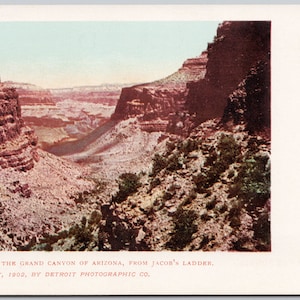 Grand Canyon Jacobs Ladder Arizona AZ Carte postale inutilisée Detroit Photographic Co Y3