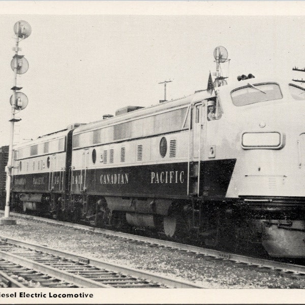 Carte postale lithographique inutilisée Y3 pour train de locomotive diesel du Canadien Pacifique, chemin de fer du CP