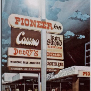 Pioneer Inn and Casino Reno NV Nevada Virginia Street USA Carte Postale Y3