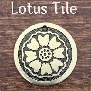 Lotus Tile Pet Tag
