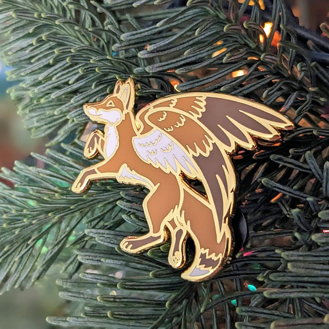 Feathered Fox Pin - Etsy