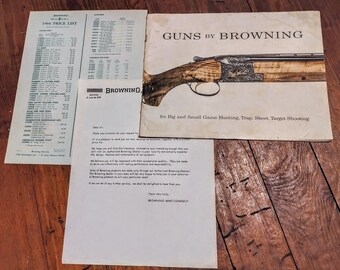 Brochure d'information « Guns By Browning » vintage 1966, livret publicitaire de Browning Arms Co./Aficionado d'armes/Passionné d'armes à feu/Pièce de collection