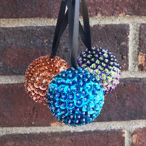 Fall colors Sequin Ornament ball kits