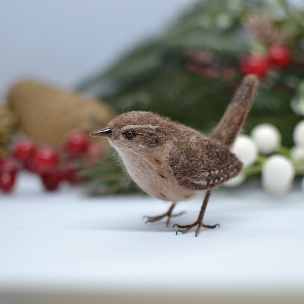 Needle felted wren birds. Spring birds. Easter Birds home decor. Birds ornament. Wren sculpture