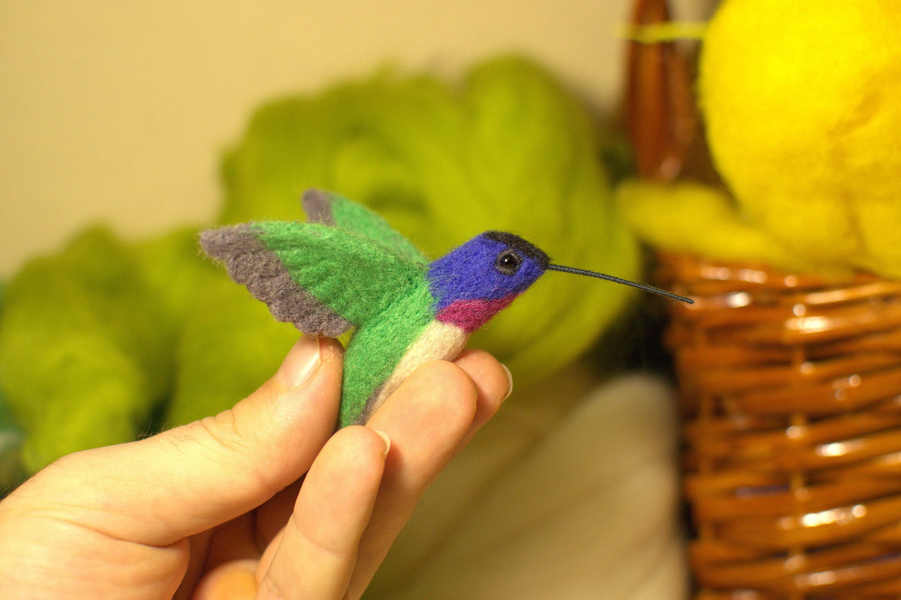 Needle Felted Hummingbirdgreen. Needle Felted Birds.needle Etsy