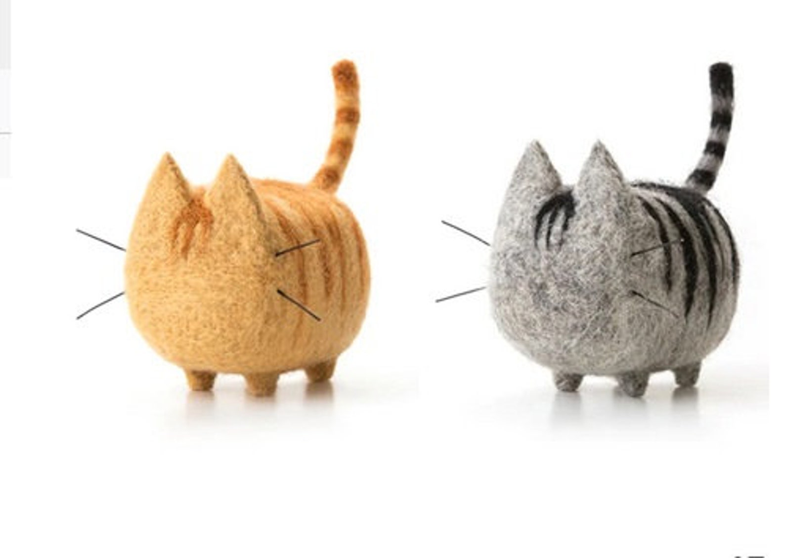 Set of 2 Needle Felted Cats Craft Set.2pcs/set Non-finished DIY ...