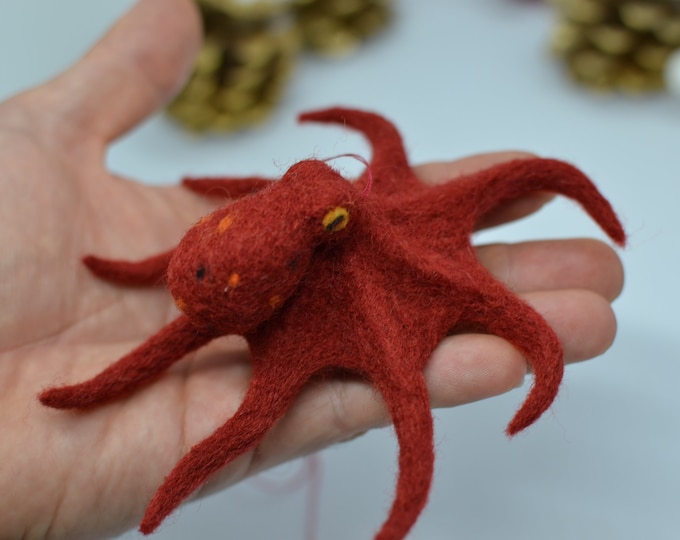 Needle Felted Octopus Blue Octopus Handmade Sea Etsy Hong Kong