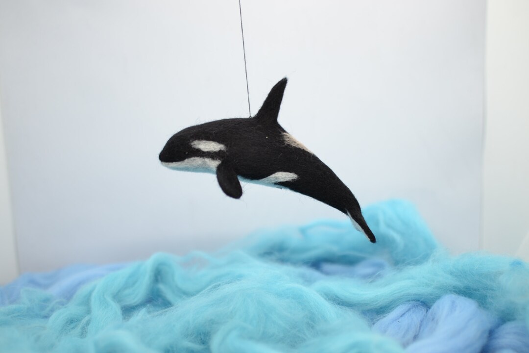 Needle Felted Orca.killer Whale. Wool Whale. Ocean Collection.ocean Animals. Ornament Etsy