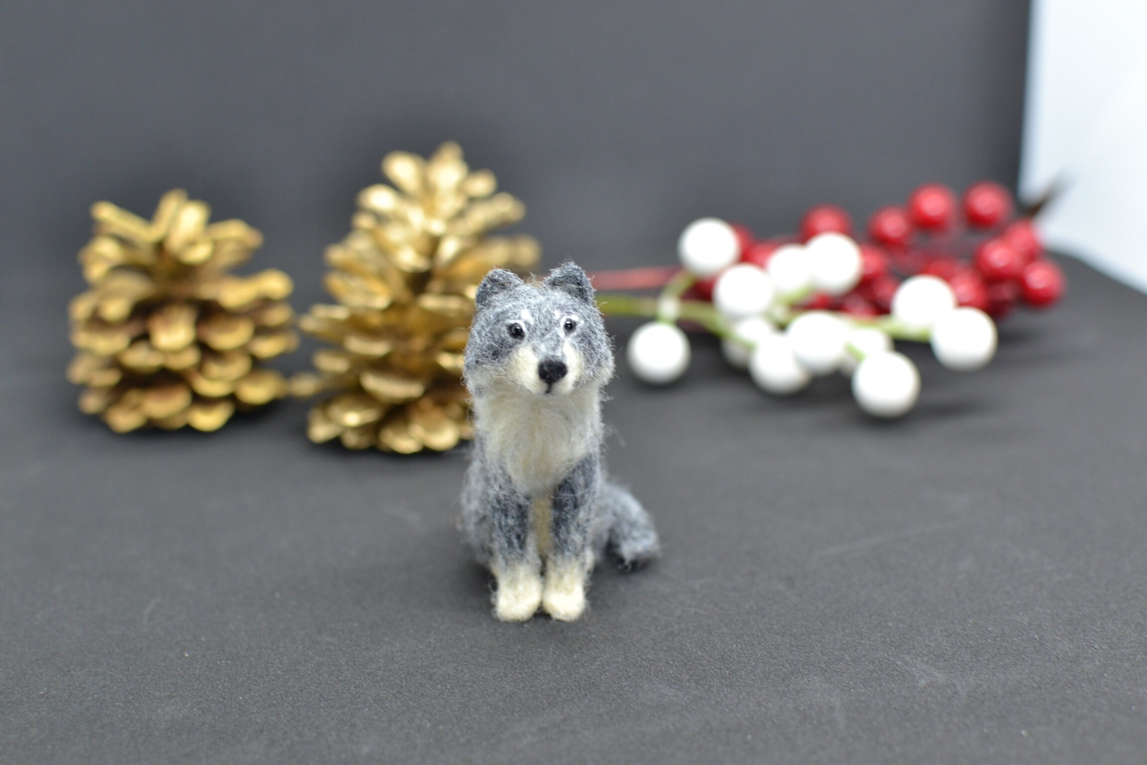 Needle Felted Wolfgray Wolf Felted Animaslrealistic Animals Etsy