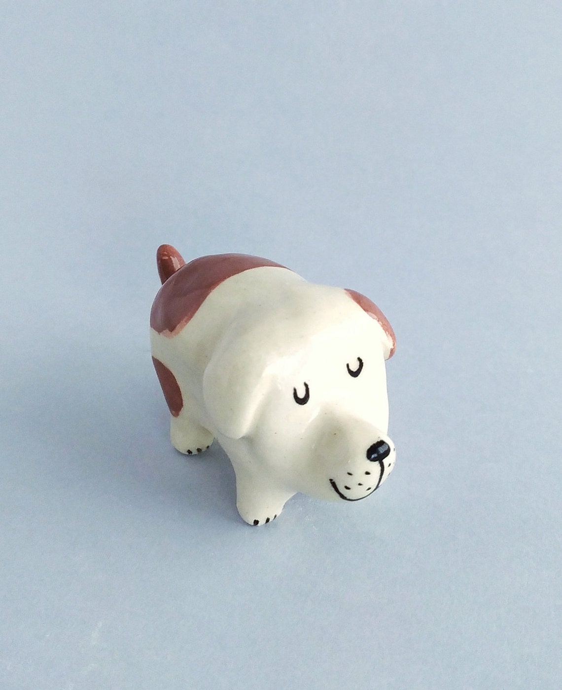 Perro de Cerámica Hecho a Mano Figura Animal Miniatura Arcilla Etsy