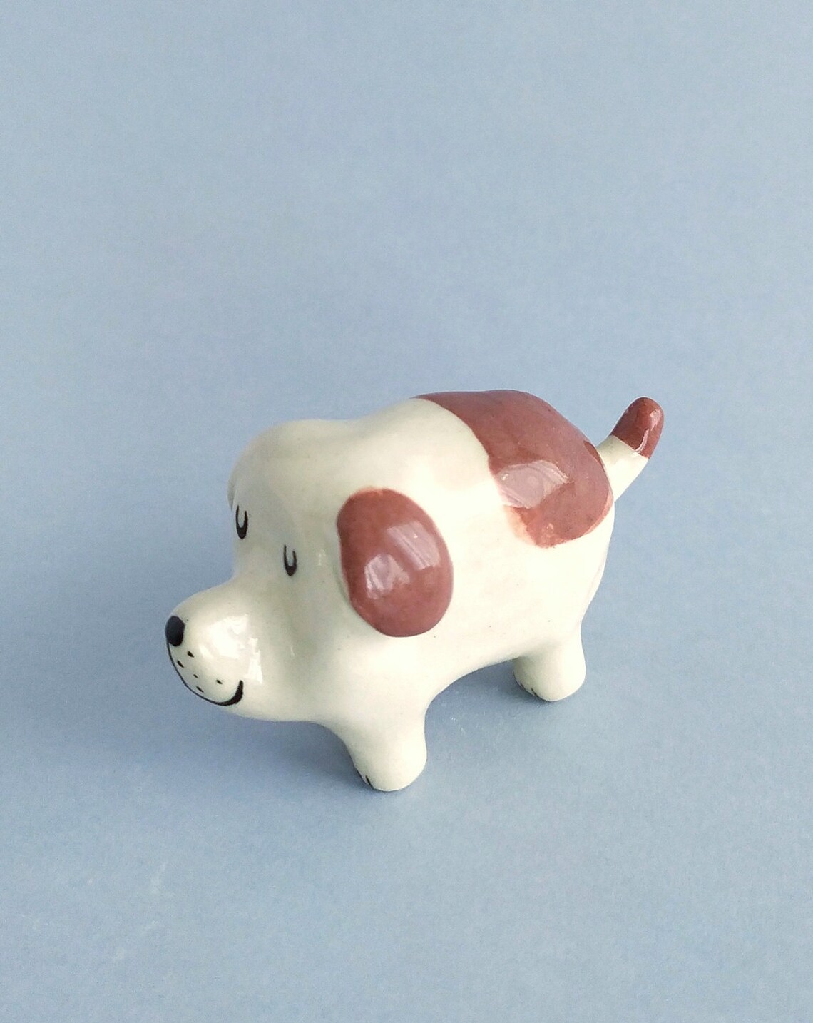 Perro de Cerámica Hecho a Mano Figura Animal Miniatura Arcilla Etsy