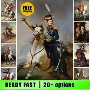 Personalised Historical Portrait on the horse | Renaissance portraits | Victorian portrait | Custom portrait | Gift for him, Father day gift
