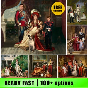 Historical Family Portraits, Royal Portraits, Renaissance portraits, Victorian portrait, Custom family portrait, Christmas gift