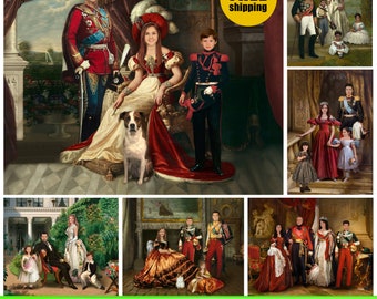 Historical Family Portraits, Royal Portraits, Renaissance portraits, Victorian portrait, Custom family portrait, Christmas gift