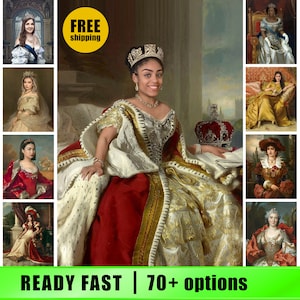 Personalised Historical Portrait for her, Royal Portrait, Renaissance portrait, Victorian portrait, Custom queen portrait, Christmas gift