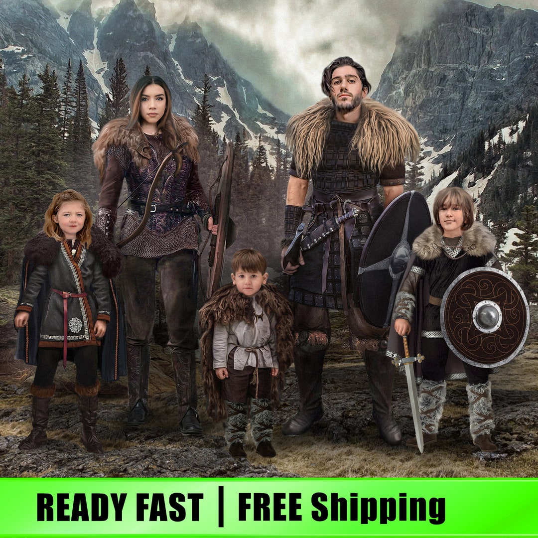 Custom Viking Family Portrait, Historical Viking Portrait for