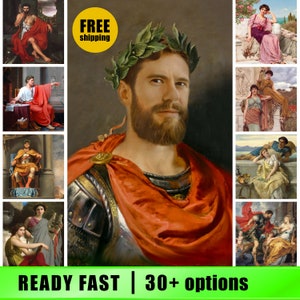 Roman and Greek portraits for Man and Woman, Cesar custom portrait, Historical Portrait, Neoclassicism portraits, Personalized portraits