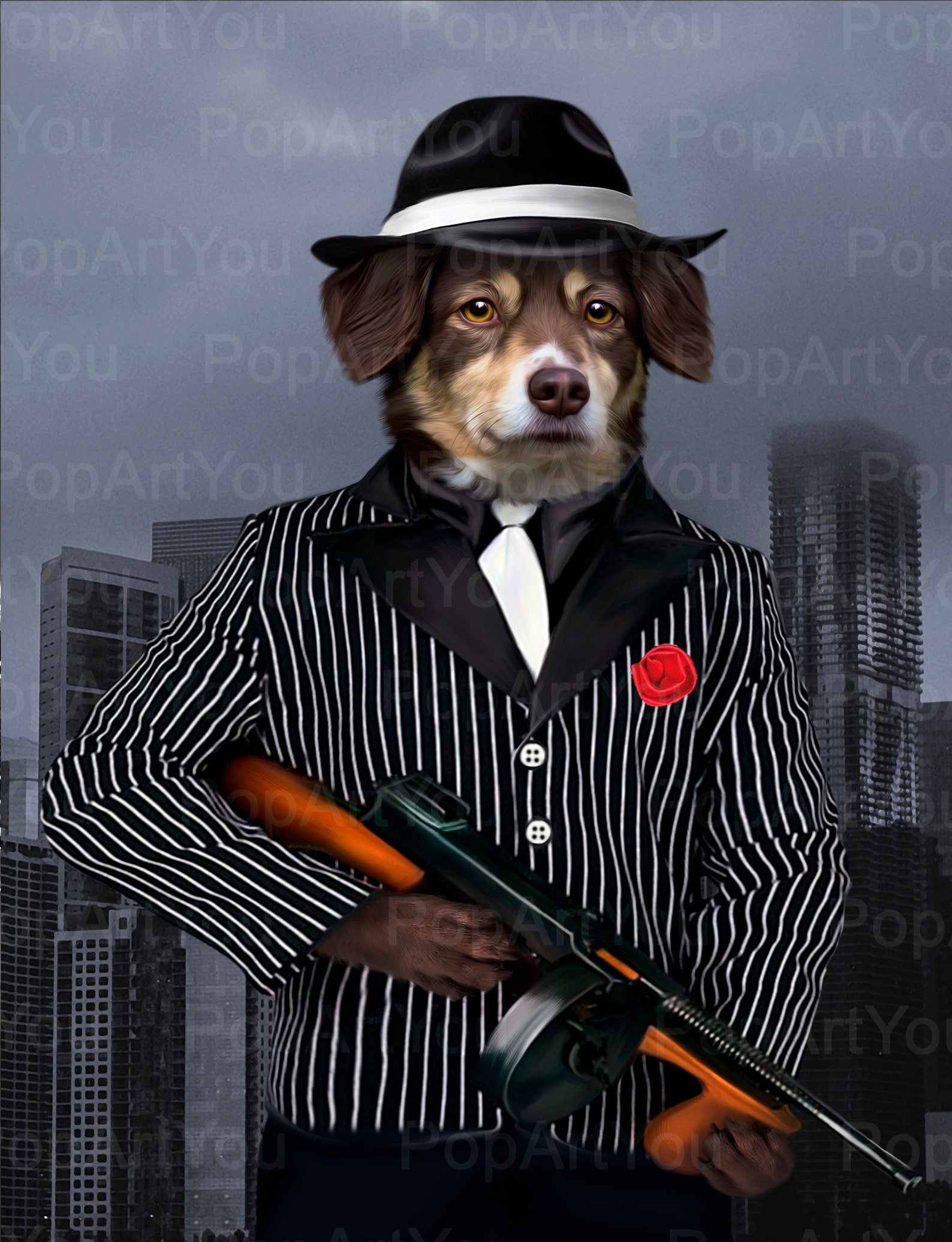 Pet Gangster Portrait Mafia Pet Portrait the Godfather Etsy UK