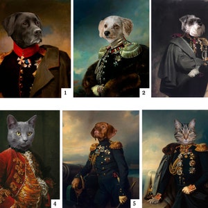 Custom Dog Portrait, Pet Painting, Pet Portrait Royal, Renaissance pet art, King Queen dog pet art, Funny Pet Lover Gift, Pet Loss gift