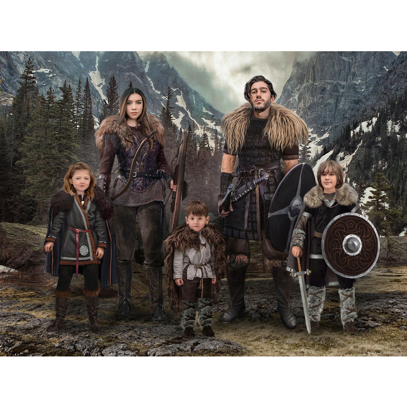 Custom Viking Family Portrait Historical Viking Portrait for Etsy