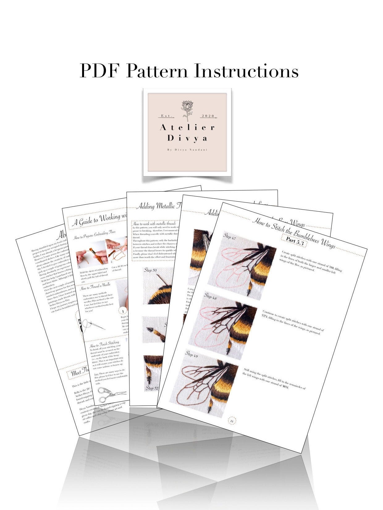 The Humble Bumble Bee PDF Pattern: Bee Embroidery Pattern, PDF ...