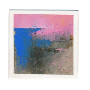 Small Abstract  Acrylic painting on canvas Landscape 10 х 10cm Original Acryl Painting Art