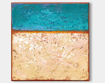 Small Abstract Landscape Painting, Modern Wall Art (20x20cm) - Etsy