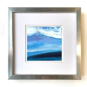 オリジナル小型アクリル風景画、5x5インチのアート作品