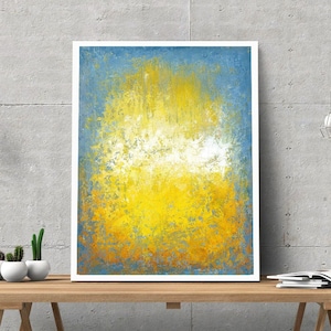 Abstract Painting Yellow Gray Abstract Original Wall Art Modern Wall Art Living Room Decor Kitchen Decor, Bedroom Wall Art