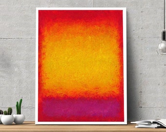 Original Abstract Acrylic Painting, Red Yellow Wall Art (11.8 x 15.7 inch)