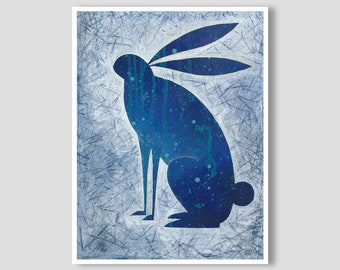 Rabbit Painting Abstract Original acrylic Rabbit lucky charm Bunny  Wall Art Modern Wall Art Living Room Decor