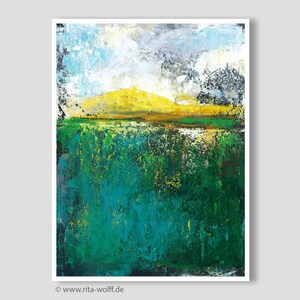 オリジナルアクリル抽象風景画、11.8インチ×15.7インチ - Etsy 日本