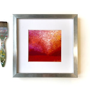 Pittura acrilica originale su tela, piccola pittura paesaggio astratto, arte pittura acrilica originale 5 x 5 pollici