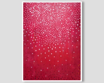 Amazing shining red acrylic painting. Abstract Red Painting Original Abstract Wall Art, Modern Wall Art Living Room Decor, Kitchen Decor