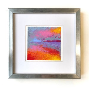 Original Acrylic Painting on Canvas, small Painting Abstract Landscape, 5 x 5 inch Original, Acryl Painting Art