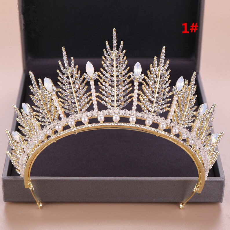 Gold Princess Crown Gold Tiara Gold Crown Gold Bridal Tiara Gold Rhinestone Wedding Tiara Princess Tiara Royal Bridal Crown