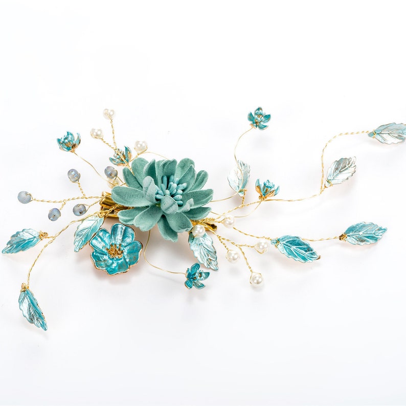 Pearl Bridal Hair Clip,Rhinestone Hair Clip,Floral Wedding Hair Clip Flower Hair Clip,Hair Clip for Wedding MJ610
