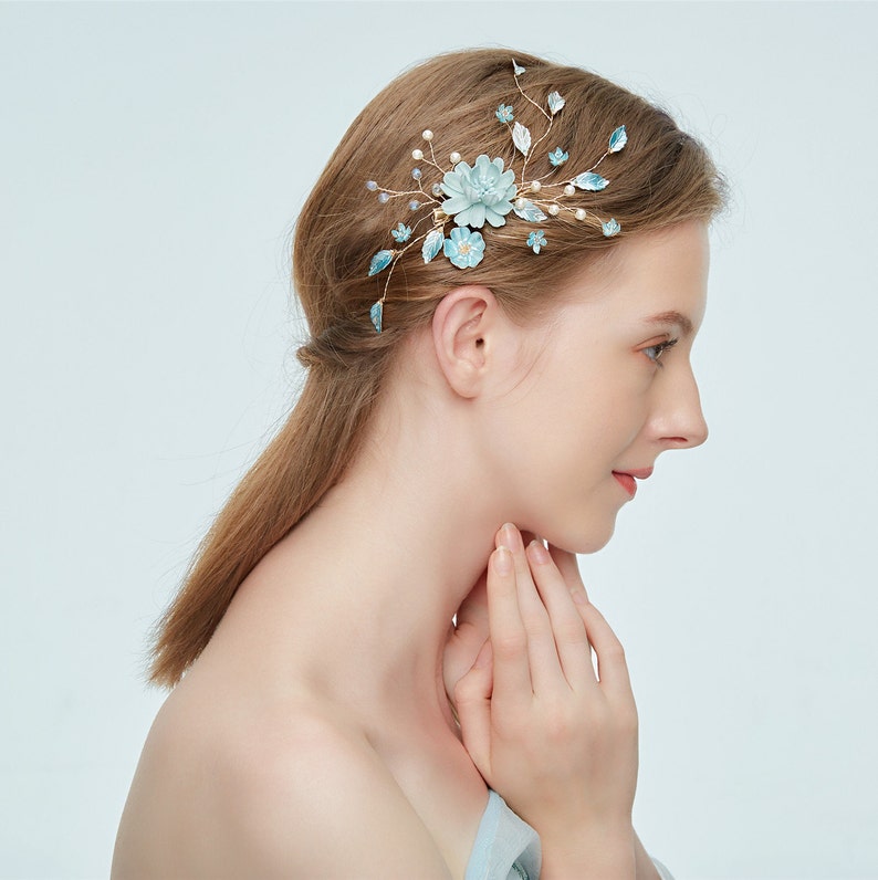 Pearl Bridal Hair Clip,Rhinestone Hair Clip,Floral Wedding Hair Clip Flower Hair Clip,Hair Clip for Wedding MJ610