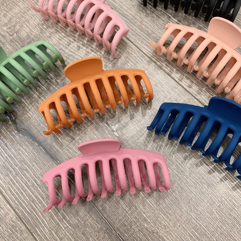 Large matte Hair Claw Clips Women Hair Claw Big Rectangle Etsy