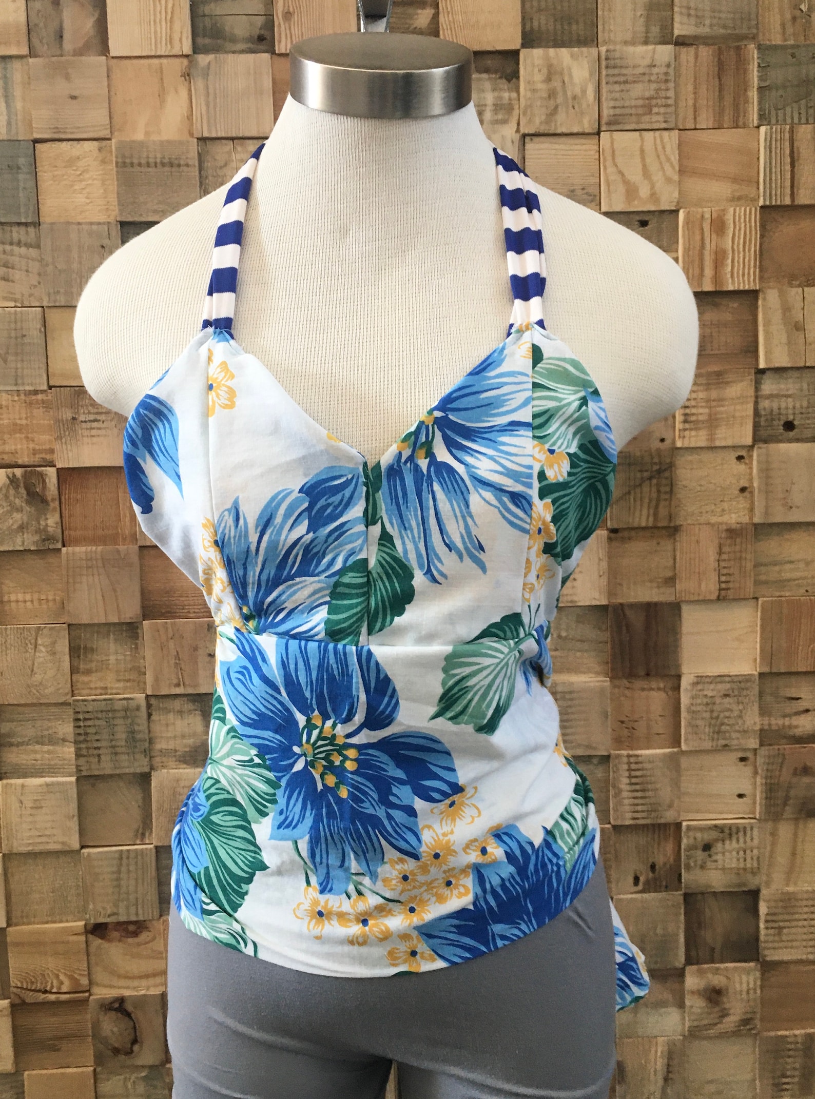 Tropical Halter Top Hawaiian Shirt Vacation Clothes | Etsy