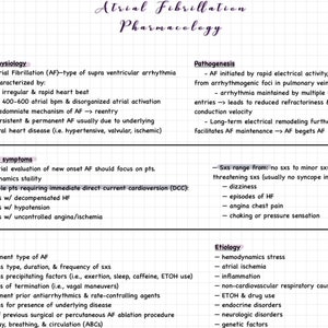 Atrial Fibrillation Pharmacology